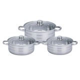 Set 3 cratite inox cu capac Royalty Line, manere ce nu se incalzesc