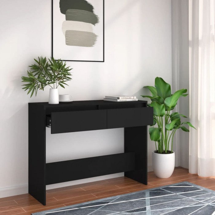Masă consolă, negru, 100x35x76,5 cm, PAL
