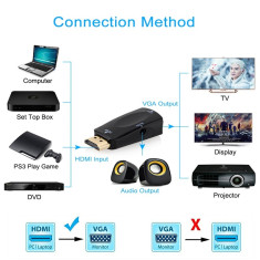 HDMI to VGA Adapter Adaptor HDMI VGA + Sunet 1920?1080 Full HD foto