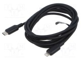 Cablu Apple Lightning - USB C 2m negru PVC VENTION