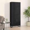 Bufet 2 pcs Stejar negru 69.5 x 34 x 180 cm Lemn compozit