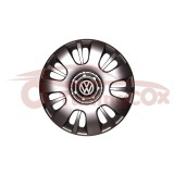 Set 4 Capace Roti VW R14 Argintiu Model 222, Plastic Flexibil, Inele Fixare
