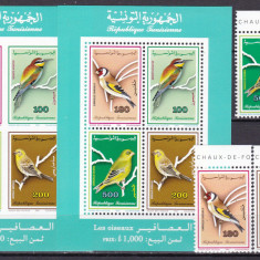 Tunisia 1992 fauna pasari MI 1246-1249 + bl.24 A+B MNH ww80