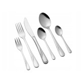 Set tacamuri pentru bucatarie din inox, design modern, 6 persoane, 36 piese, argintiu, Florina