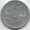 No(3) moneda-UNGARIA- 1 FORINT 1976, Europa, Aluminiu