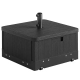 Outsunny Bază pentru Umbrelă 3-&icirc;n-1 Exterior, Măsuță de Cafea, Jardinieră cu Orificiu de Scurgere, Capacitate 80 kg, Suport Umplut cu Roți și M&acirc;nere p