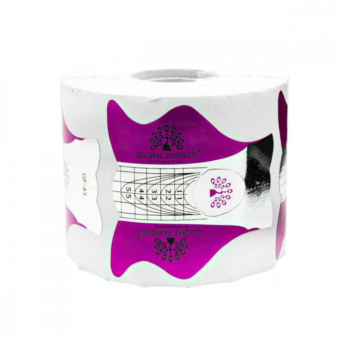 Sabloane unghii constructie din hartie, gel, polygel, GF-43, violet, 300 buc