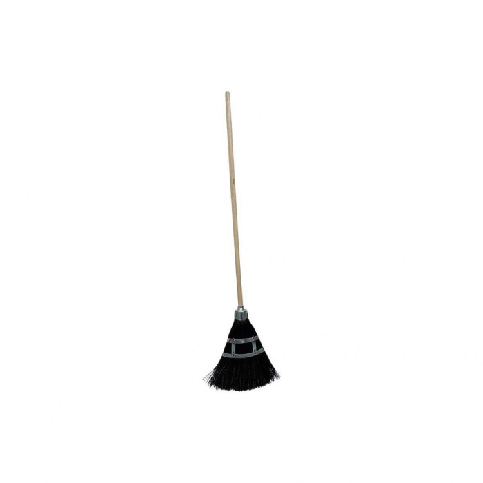 Matura piassava lamela metal dubla, nylon negru industrial, coada lemn DSH 491146