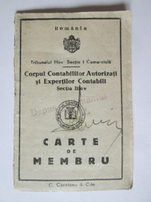 Rara! Carte de membru Corpul Contabililor Autorizati si Expertilor Contabili 944 foto