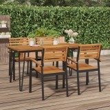 Masă grădină picioare formă ac de păr 160x80x75 cm, lemn acacia