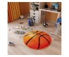 Covor Rotund Camera Copii Model Basketball 11189-160, Marime 67 x 67 cm, Portocaliu, Inaltime Fir 9 mm, Antialergic, Polipropilena, Gradinita, Cresa,, KOLIBRI