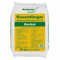 20 kg &Icirc;ngrășăm&acirc;nt pentru gazon de toamnă Beckmann NPK-6+3+13 pentru aprox. 500m&sup2;