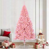 VidaXL Pom de Crăciun artificial pre-iluminat Roz 210 cm PVC 3397085
