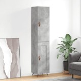 VidaXL Dulap &icirc;nalt, gri beton, 34,5x34x180 cm, lemn prelucrat