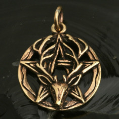 Pandantiv bronz Cerb cu pentagramă