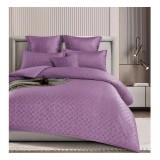 Cumpara ieftin Lenjerie de pat dublu Bumbac Finet cu Carouri 6 Piese cu Elastic, Mov - SIPRT4-12