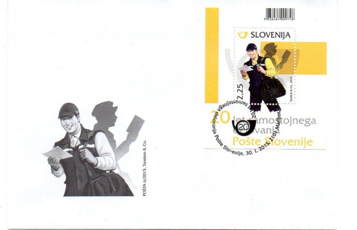 SLOVENIA 2015, FDC, Postas