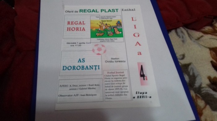 program Regal Horia - AS Dorobanti