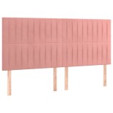 Cumpara ieftin Tablie de pat roz 180x5x118/128 cm catifea