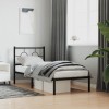 VidaXL Cadru de pat metalic cu tăblie, negru, 75x190 cm 376216