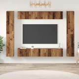 Set comodă TV 10 pcs Lemn vechi 30.5 x 30 x 90 cm Lemn compozit