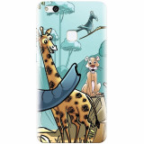 Husa silicon pentru Huawei P10 Lite, Children Drawings Elephants Giraffes Lions