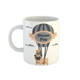 Cana alba personalizata Steam pug, INOVATIX&reg;. 330ml, Oem