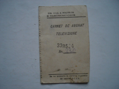 Carnet de abonat televiziune, 1978 foto