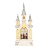Cumpara ieftin Decoratiune Craciun muzicala polirasina cu led Biserica 17x10x41 cm