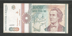 ROMANIA 1000 1.000 LEI 1991 [7] XF , serie cu punct foto