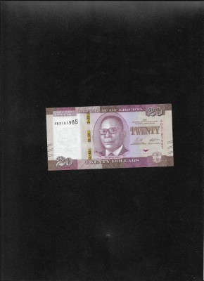 Liberia 20 dolari dollars 2022 seria181985 aunc foto