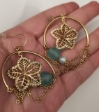 Cercei rotunzi INOX placati cu aur galben 18k si cristale SWAROVSKI martisor