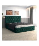 Pat Tapitat Eric Verde + Saltea Lux Ortopedica 160x200cm