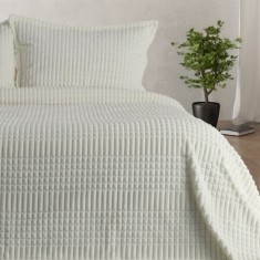 Cuvertură de Lux Merinos, 230&times;240 cm + 2 fețe de pernă 50&times;70 cm, Uni, Alb