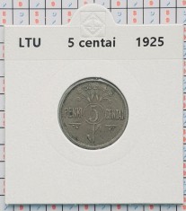 Lituania 5 centai 1925 - km 72 - cartonas personalizat D88801