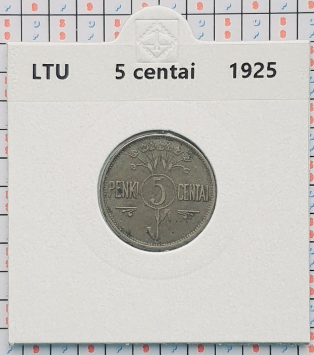Lituania 5 centai 1925 - km 72 - cartonas personalizat D88801
