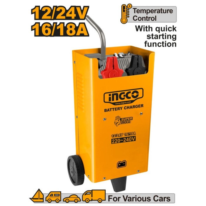 Redresor robot pornire auto 12/24 v -20 a - Ingco ING-CD2201