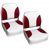 Set 2 scaune barca Pearl 415 x 390 x 510 mm rosu-alb [pro.tec] HausGarden Leisure, [pro.tec]