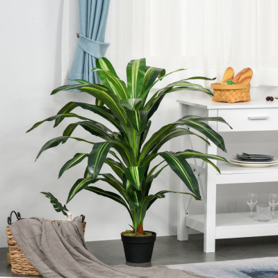 Outsunny Planta artificiala Dracaena, Interior/Exterior, Diametru 18 x 110cm, Verde foto