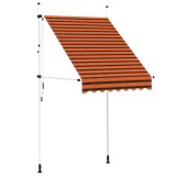 Cumpara ieftin Copertina retractabila manual, portocaliu si maro, 150 cm