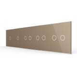 Cumpara ieftin Panou frontal Livolo din sticla auriu pentru 2 simple si 3 duble touch