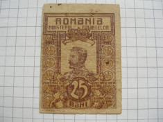 ROMANIA - 25 BANI 1917 FERDINAND I , B1.14 foto