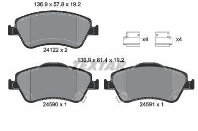 TEXTAR 2412201 Q+ set placute frana,frana disc foto