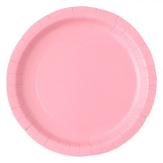 Set Farfurii Carton, 18 cm, 10 Bucăți, Culoare Roz