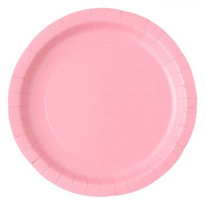 Set Farfurii Carton, 18 cm, 10 Bucăți, Culoare Roz foto