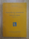 Modalitati de interpretare a textului literar (1979)