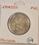 109 Prussia, German States, 2 Marks 1913, KM#532, Argint, war against Napoleon, Europa