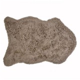 Covor Decorativ Shaggy, Model Animal, Culoare Taupe, Material Poliester, Dimensiuni 55x90 cm, Oem