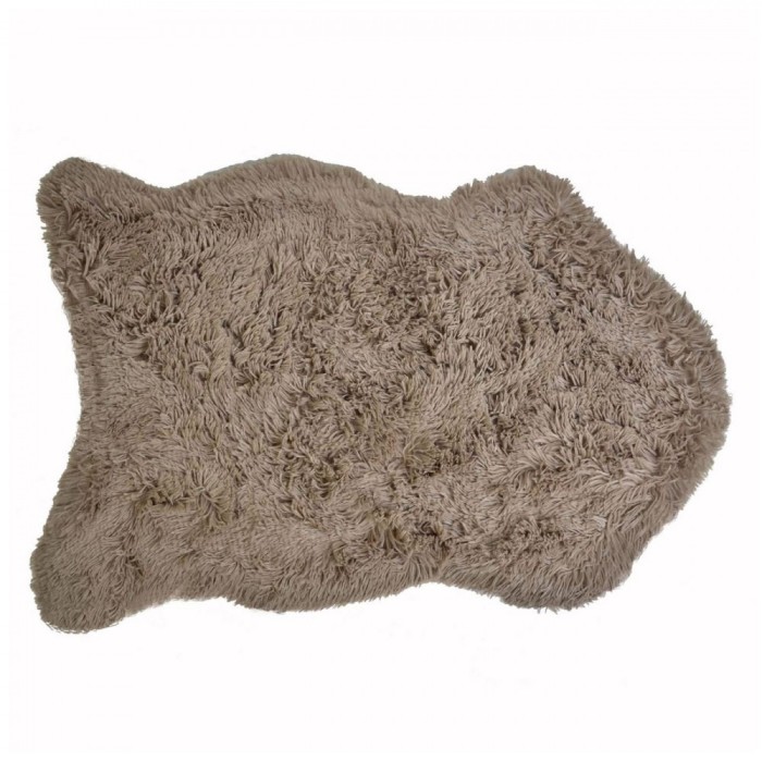 Covor Decorativ Shaggy, Model Animal, Culoare Taupe, Material Poliester, Dimensiuni 55x90 cm