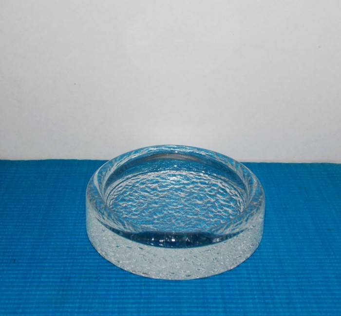 Scrumiera colectie cristal suflat si modelat manual - Festivo - design Timo Sarpaneva, Iittala Finlanda